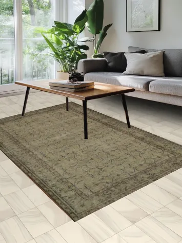 Elegant Beige Distressed Area Rug