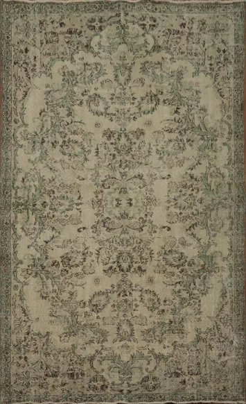 Luxury Area Rug with Classic Vine Pattern Motifs 6x9 Distressed