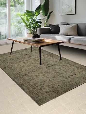 Classic Old Turkish Carpet Distressed Area Rug 6x9