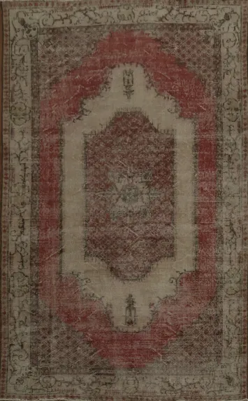 Distressed Anatolian Turkish Area Rug 6x9