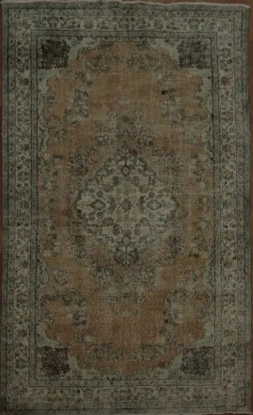 Authentic Distressed Oriental Turkish Rug 6x9
