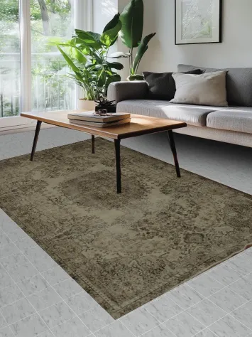 Elegant Vintage Turkish Distressed Rug 6x10