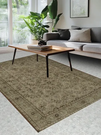 Classic Beige and Taupe Turkish Rug 6x10
