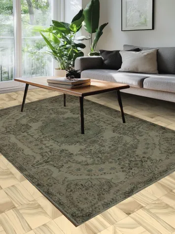 Vintage Elegance: Timeless Patterned Distressed Rug 6x10