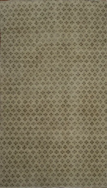 Elegant Geometric Pattern Turkish Distressed Rug 6x9