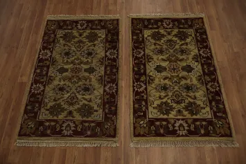 Pair of 3x4 Agra Oriental Indian Agra Rug
