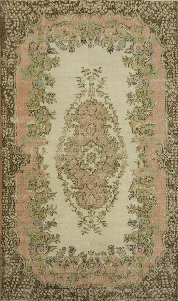 Vintage Wool Anatolian Turkish Area Rug 6x9