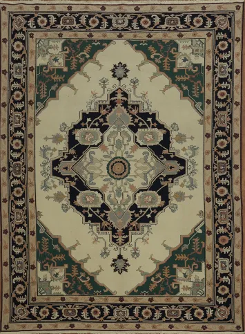 Sophisticated Ornamental Sumak Chinese Heriz Area Rug 9x12