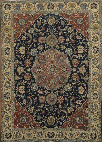 Antique Vegetable Dye Tabriz Persian Area Rug 9x13
