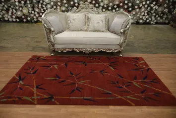 Stylish Rust Nepalese Oriental Area Rug 6x9