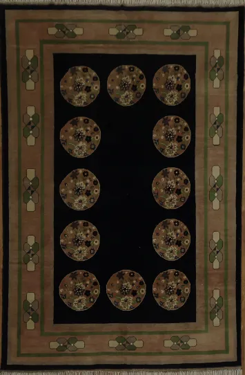 Elegant Geometric Art Deco Chinese Area Rug 7x10