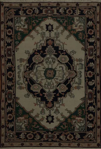 Ornate Handwoven Sumak Chinese Rug 4x6