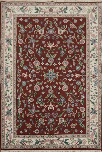 Elegant Floral Design Kashan Oriental Area Rug 6x9