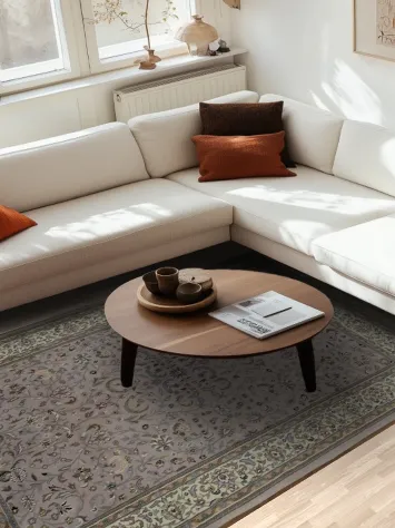 Elegant floral Kashan Oriental Area Rug 6x9