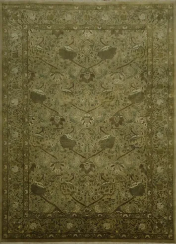 Elegant Green Agra Oriental Large Rug 10x14