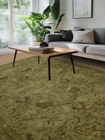 Elegant Green Agra Oriental Large Rug 10x14