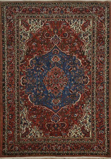 Authentic Persian Vegetable Dye Bakhtiari Persian Area Rug 9x12