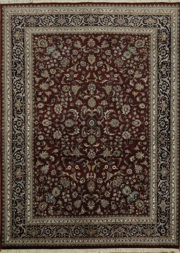 Luxurious Burgundy Kashan Oriental Large Rug 10x14
