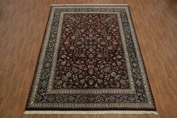 Luxurious Burgundy Kashan Oriental Large Rug 10x14
