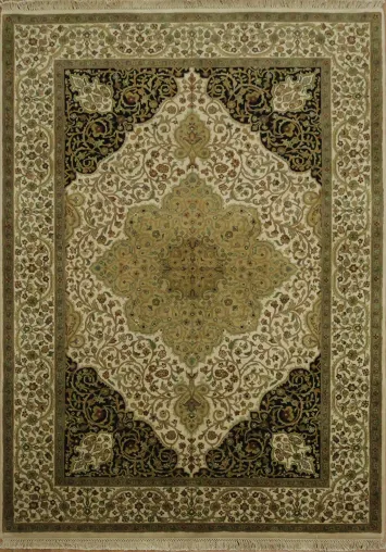 Traditional Ivory Agra Oriental Area Rug 6x9