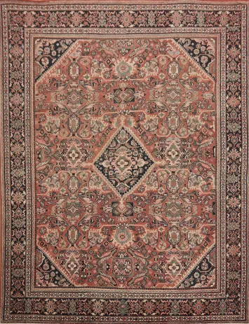 Old Semi Antique Mahal Persian Large Rug 11x14