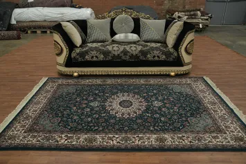 Luxurious Teal Green Traditional Aubusson Chinese Area Rug 6x9