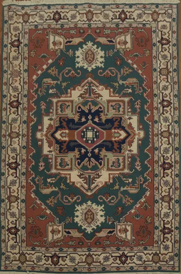 Classic Geometric Medallion Sumak Chinese Area Rug 6x9