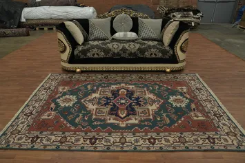 Classic Geometric Medallion Sumak Chinese Area Rug 6x9