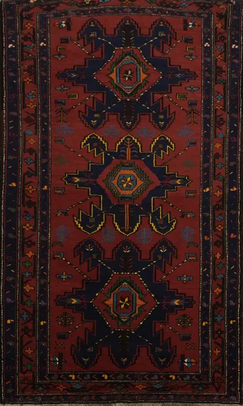 Vegetable Dye Kazak Oriental Area Rug 5x8