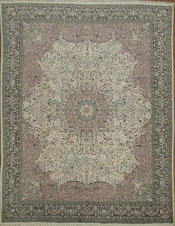 Silk Kashmir Oriental Large Rug 12x15