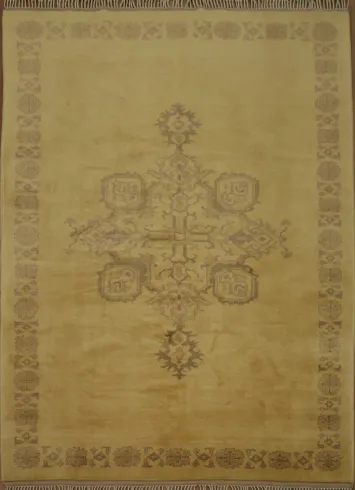 Premium Beige Oushak Turkish Area Rug 7x10