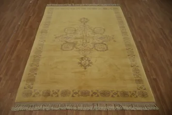 Premium Beige Oushak Turkish Area Rug 7x10