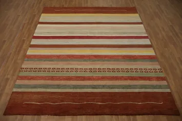 Contemporary Multicolored Gabbeh Oriental Area Rug 8x10