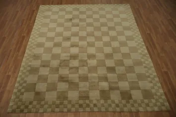 Modern Chessboard Style Nepalese Oriental Area Rug 8x10