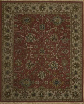 Elegant Red Velvet Trimmed Sumak Oriental Area Rug 8x10