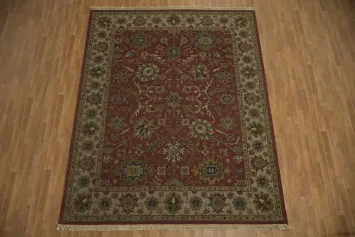 Elegant Red Velvet Trimmed Sumak Oriental Area Rug 8x10