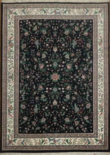 Intricate Flora Pattern Kashan Oriental Large Rug 10x14