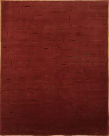 Deep Red Elegance: Gabbeh Oriental Area Rug 8x10