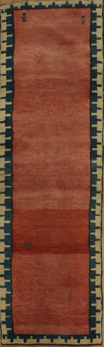 Timeless Charm: Traditional Gabbeh Persian Runner Rug 3x9