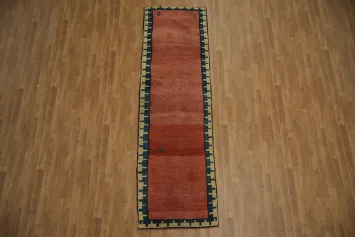 Timeless Charm: Traditional Gabbeh Persian Runner Rug 3x9