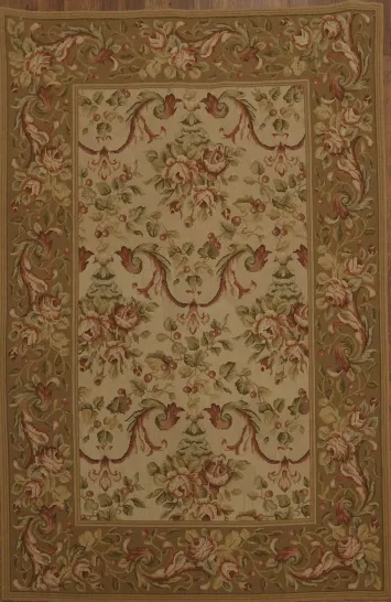 Ornate Floral Tapestry Abusson Tapestries Chinese Rug 4x6