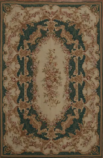 Baroque Ornate Medallion Abusson Tapestries Chinese Rug 4x6