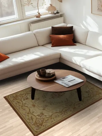 Floral Beige Aubusson Tapestries Chinese Rug 4x6