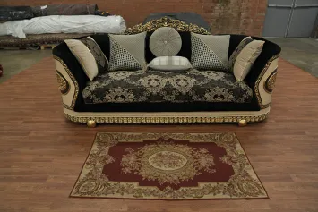 Classic Red Aubusson Floral Rug Featuring Rich Floral Border Design 3x5