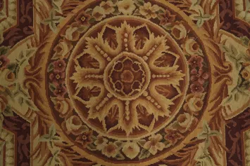 Elegant Victorian Medallion Aubusson Tapestries Chinese Rug 4x6