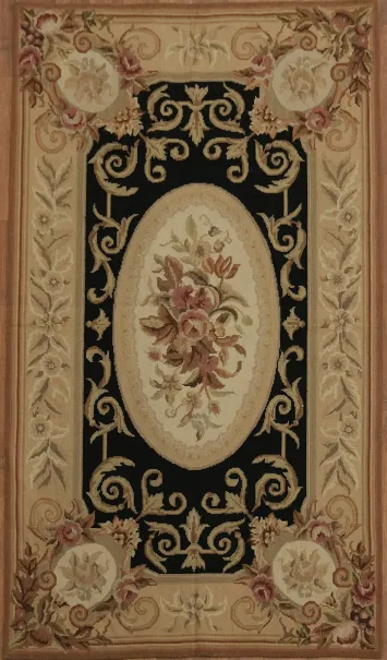 Sophisticated Victorian Pattern Aubusson Tapestries Chinese Rug 3x5