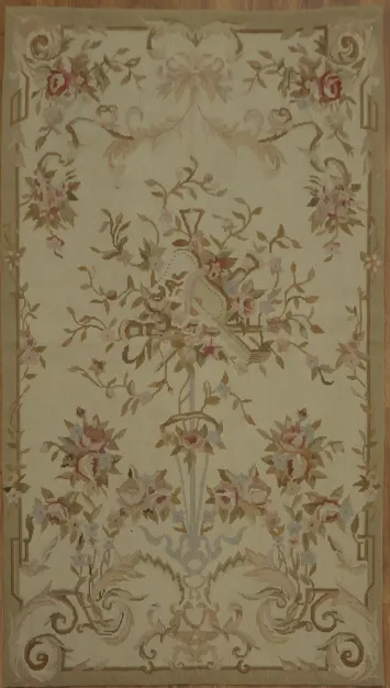 Ornate Beige Aubusson Tapestries Chinese Rug 3x5