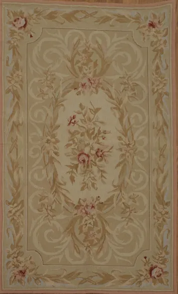 Classic Beige Aubusson Tapestries Chinese Rug 3x5