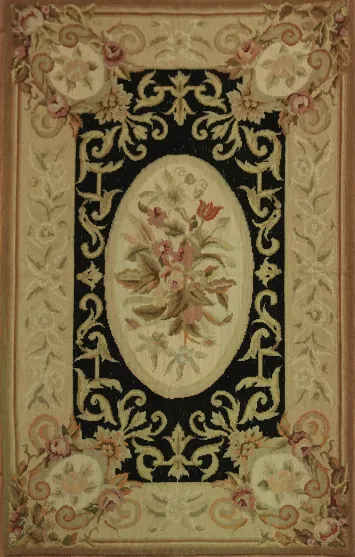 Elegant Vintage Style Rug with Intricate Floral Design Centerpiece 3x4