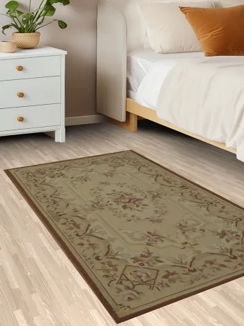 Sophisticated Floral Aubusson Tapestries Chinese Rug 3x4